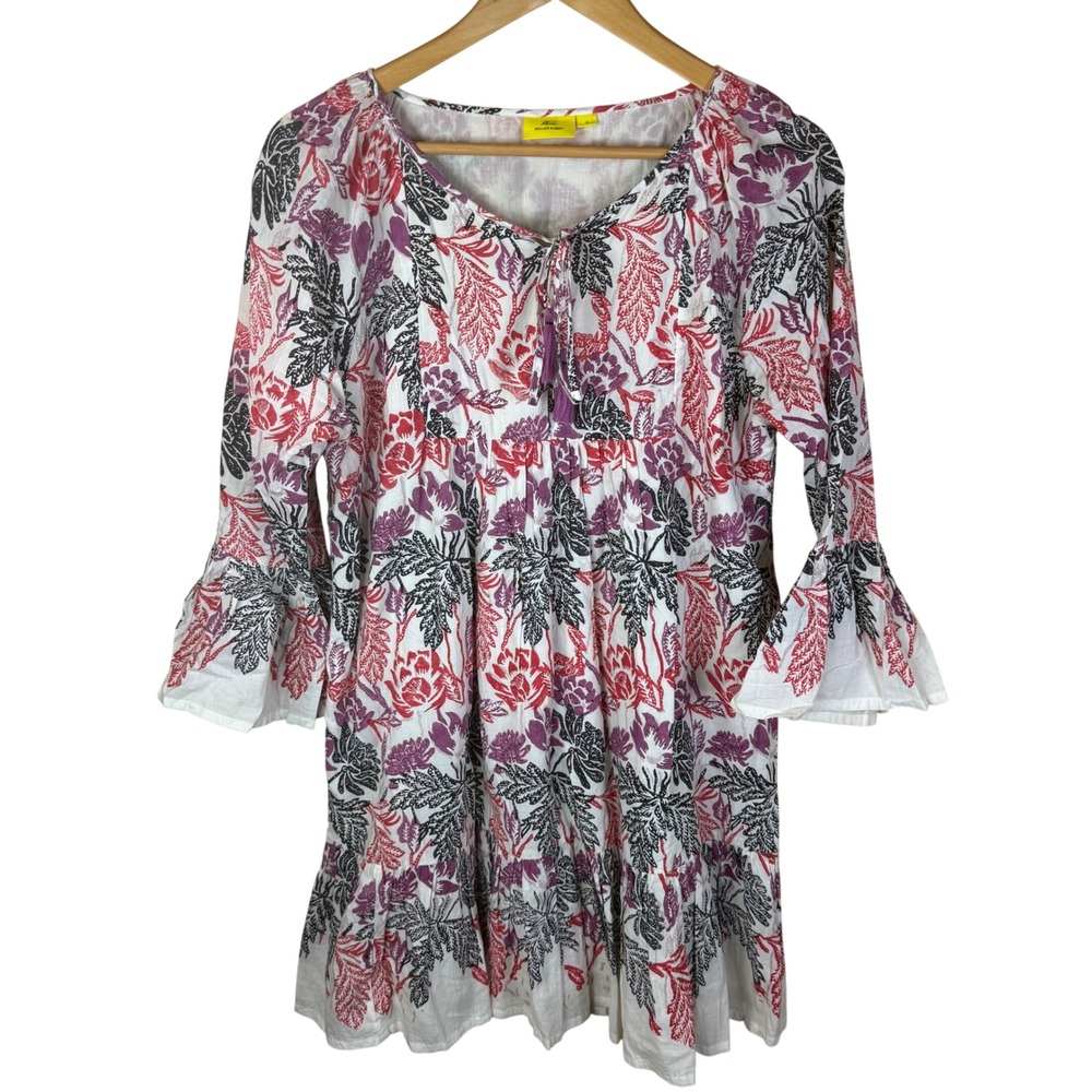 Roberta Roller Rabbit Sanav Serafina Womens Floral Bell Sleeve Mini Dress Size S